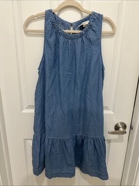 LOFT Light Blue Denim-Style Sleeveless Mini Dress